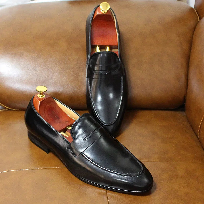 Mocassins penny loafer en cuir pour homme