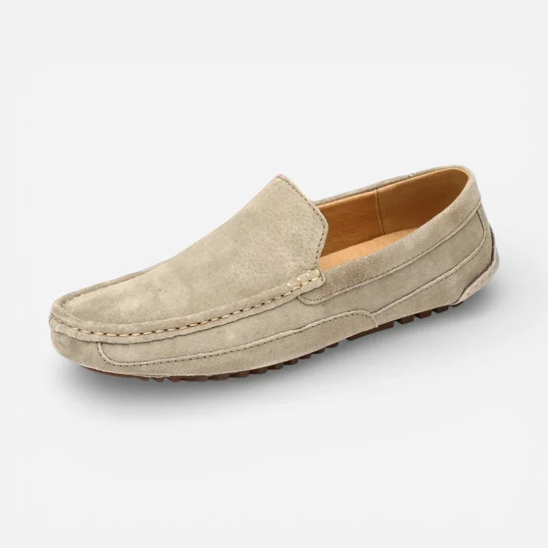 Mocassin En Daim Beige Pour Homme