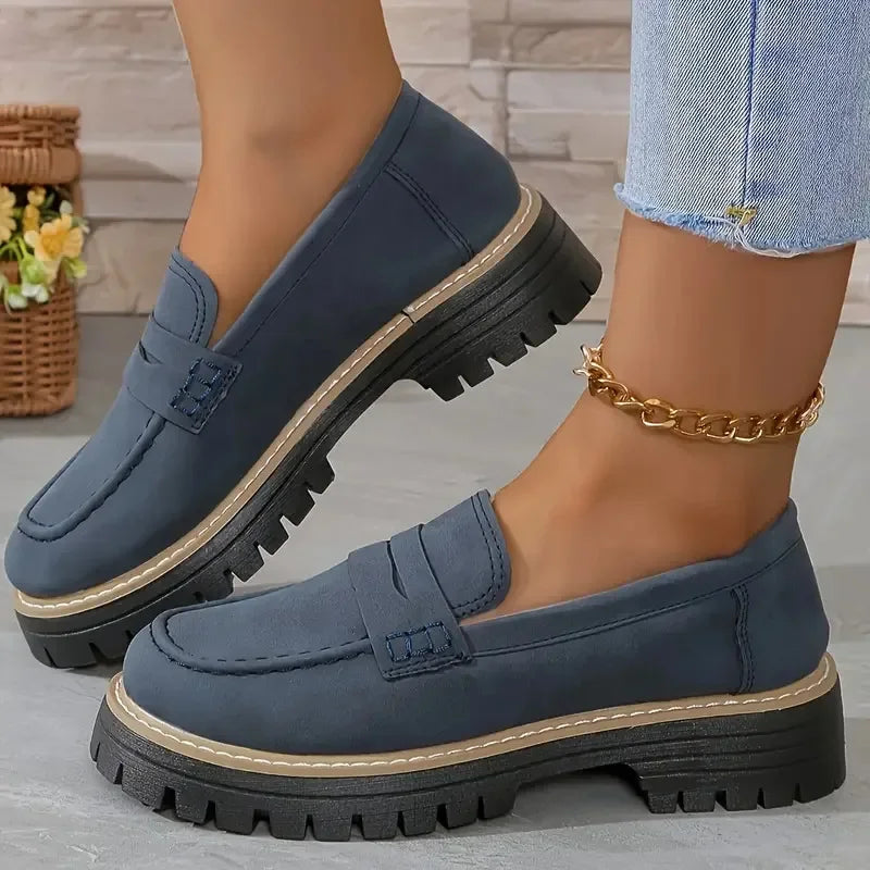 Mocassins plateforme unis pour femme