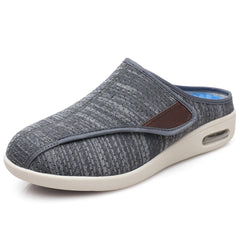 Mules orthopédiques à scratch en maille chinée, Gris foncé