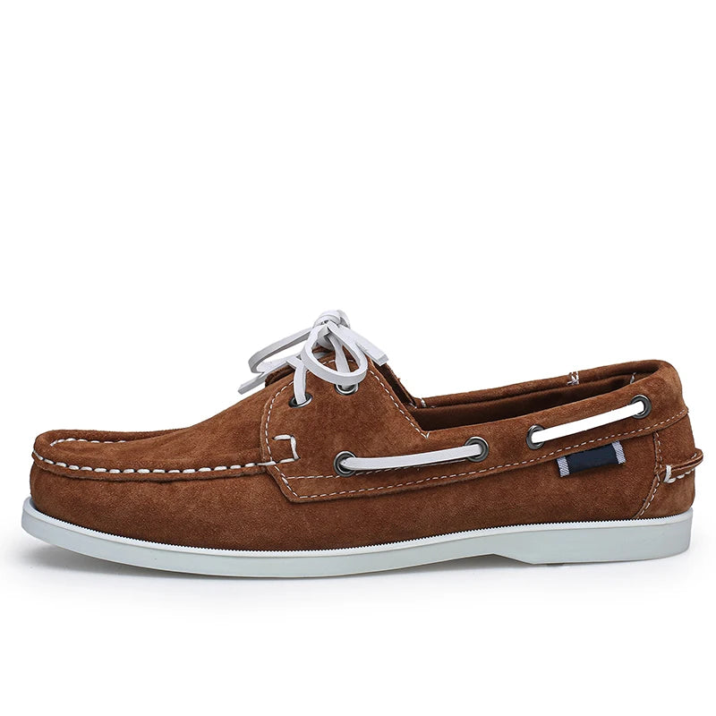 Mocassins bateau en daim pour homme