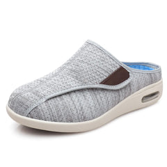 Mules orthopédiques à scratch en maille chinée, Gris clair