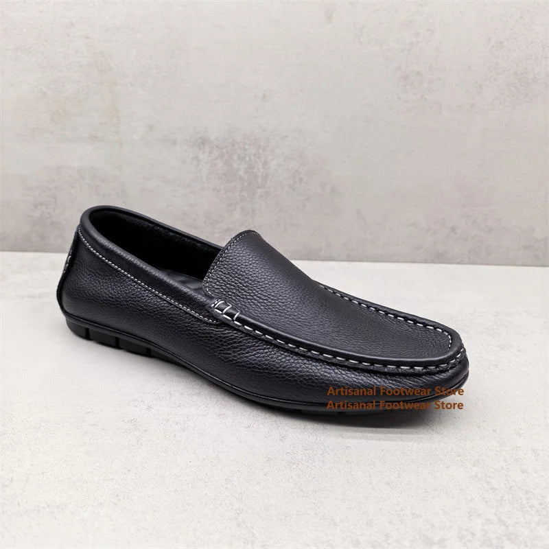 Mocassins noirs souples à enfiler pour homme