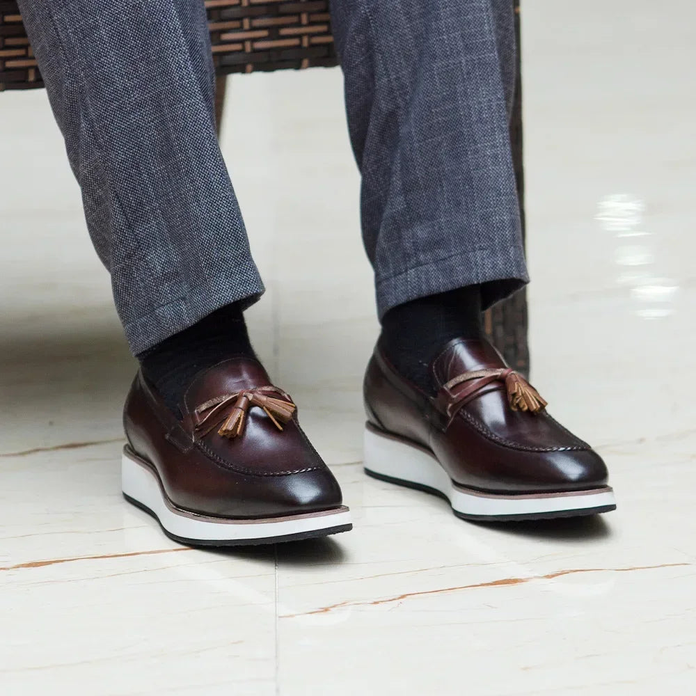 Mocassins à pampilles en cuir pour homme