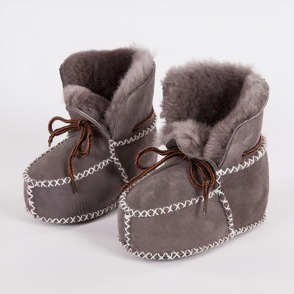 Bottines mocassins indiens doublées de fourrure pour bébé