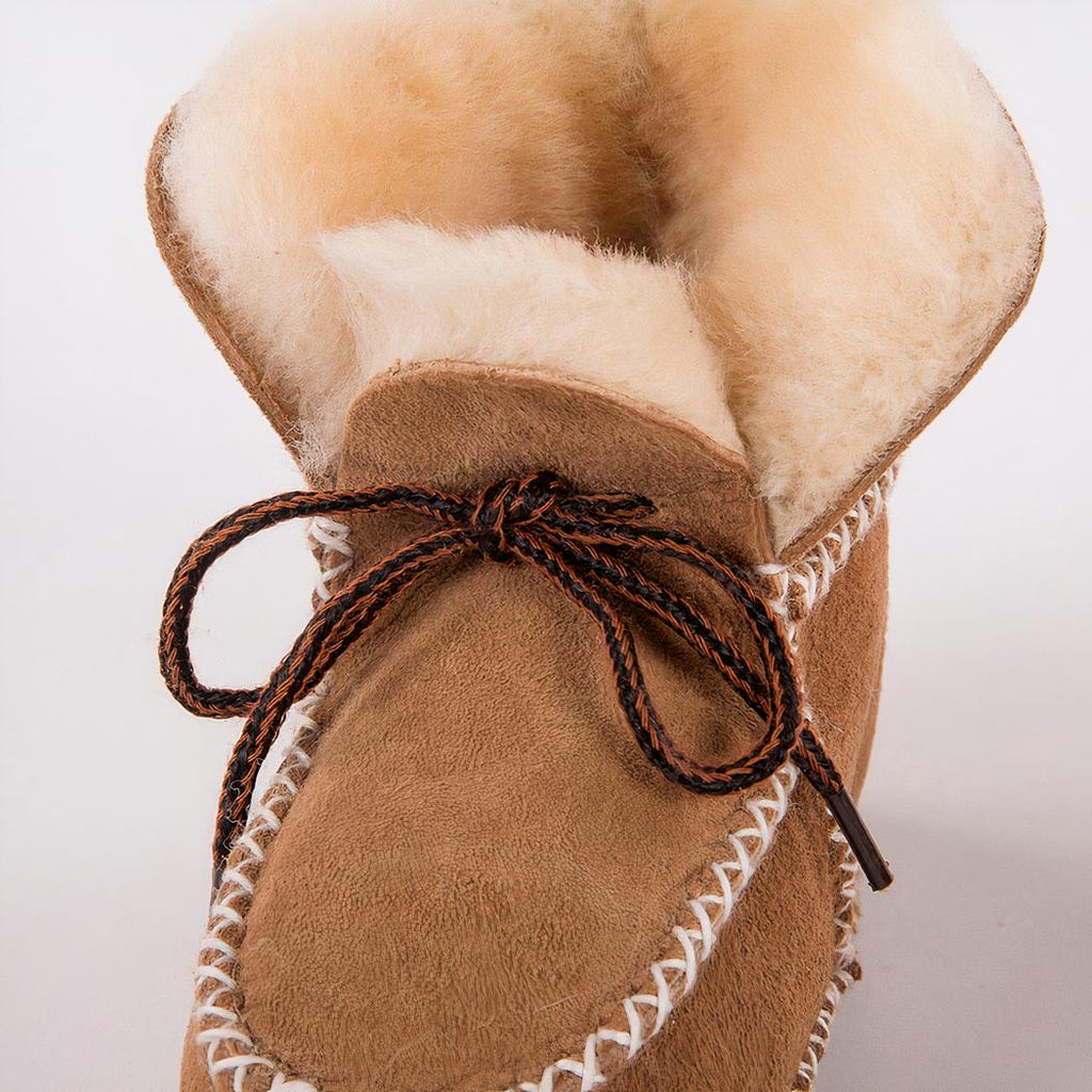 Bottines mocassins indiens doublées de fourrure pour bébé