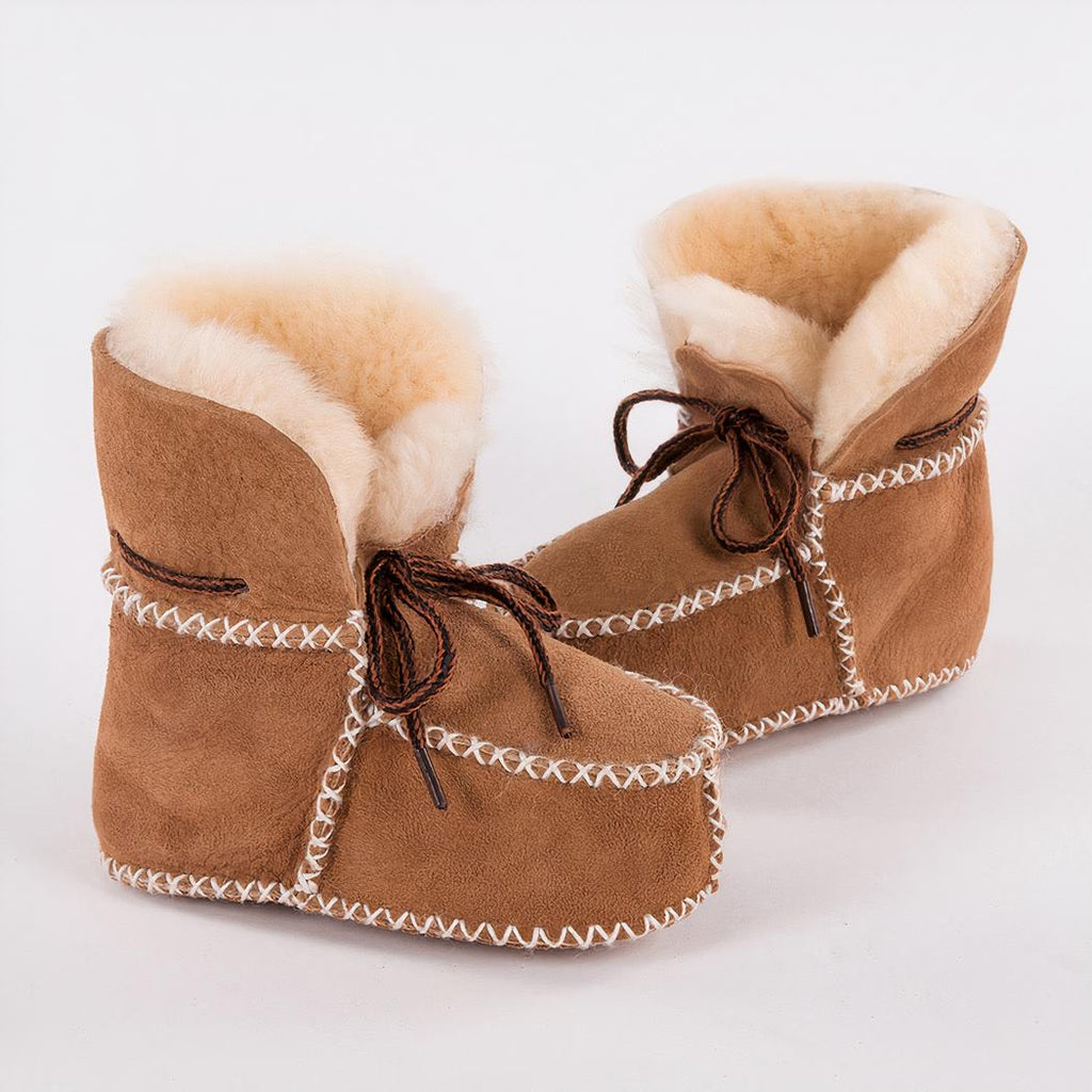 Bottines mocassins indiens doublées de fourrure pour bébé