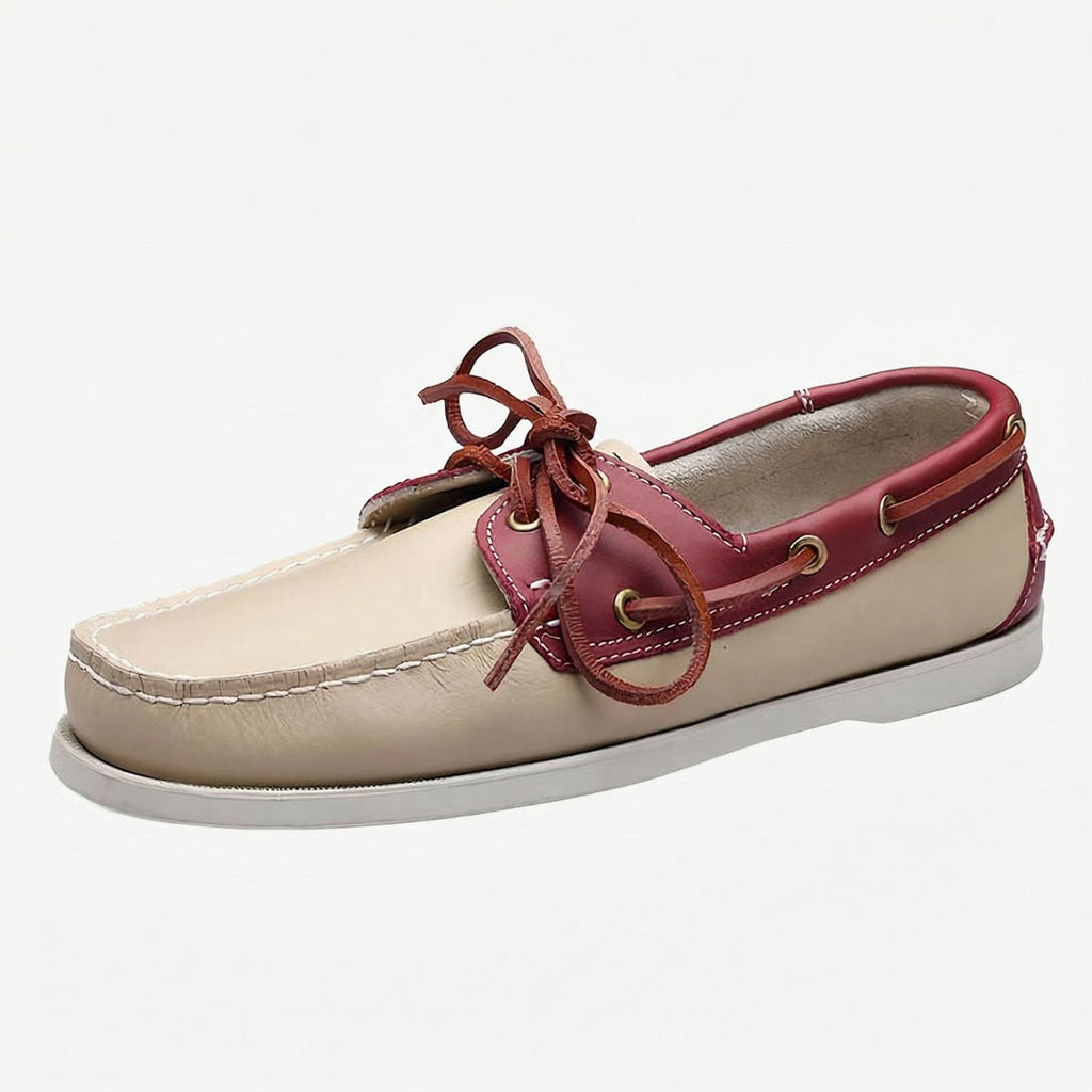 Mocassins bateau à lacets en simili cuir pour homme