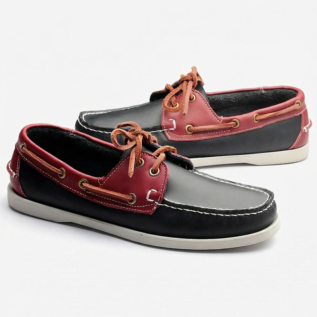 Mocassins bateau à lacets en simili cuir pour homme