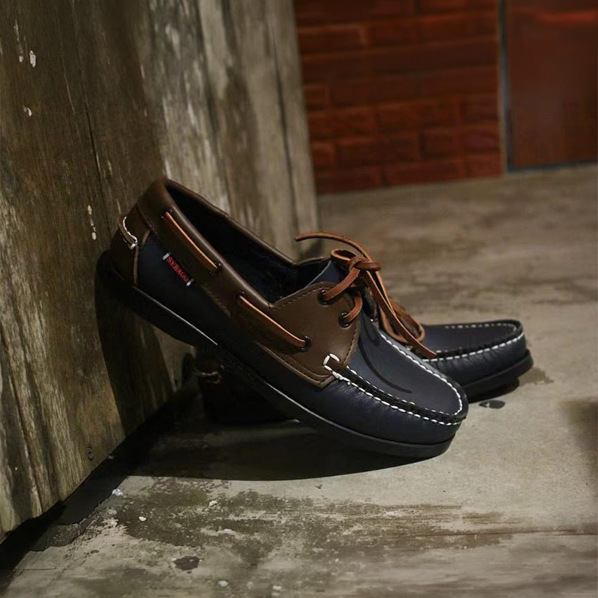 Mocassins bateau bleu marine pour homme