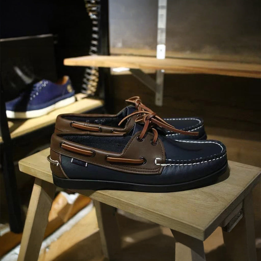 Mocassins bateau bleu marine pour homme