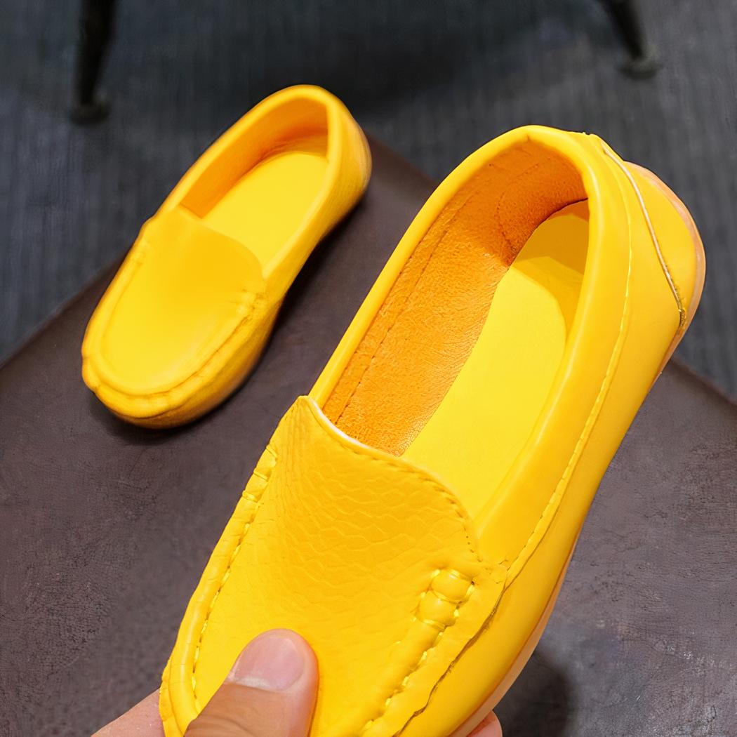 Mocassin à enfiler en cuir souple pour enfant