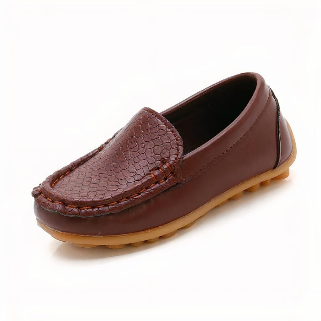 Mocassin à enfiler en cuir souple pour enfant