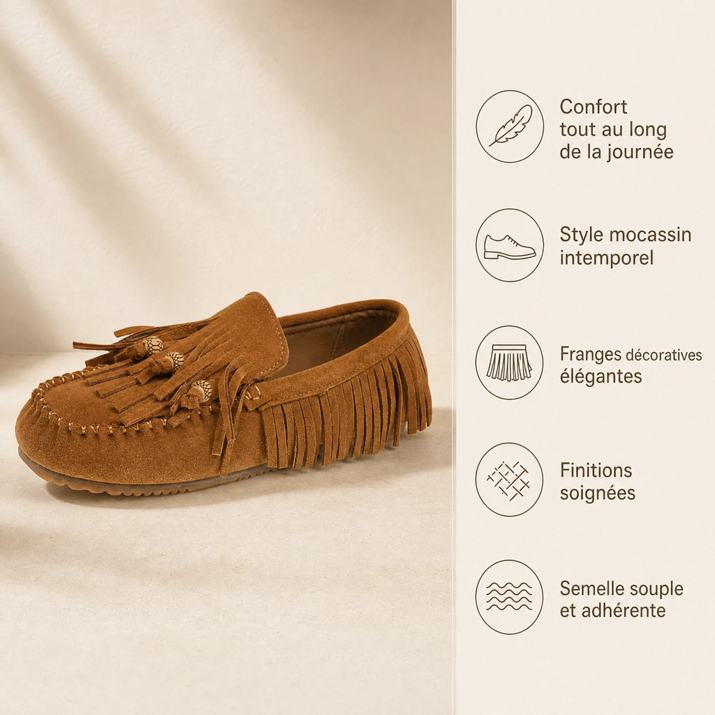 Mocassin à Franges Effet Daim pour Femme - Bénéfices produit