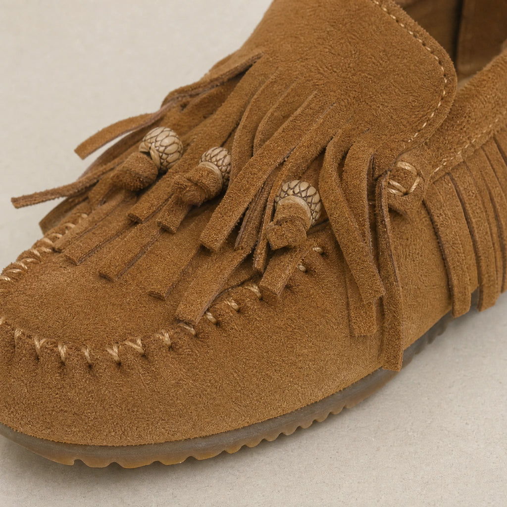 Mocassin à Franges Effet Daim pour Femme - Détail matière