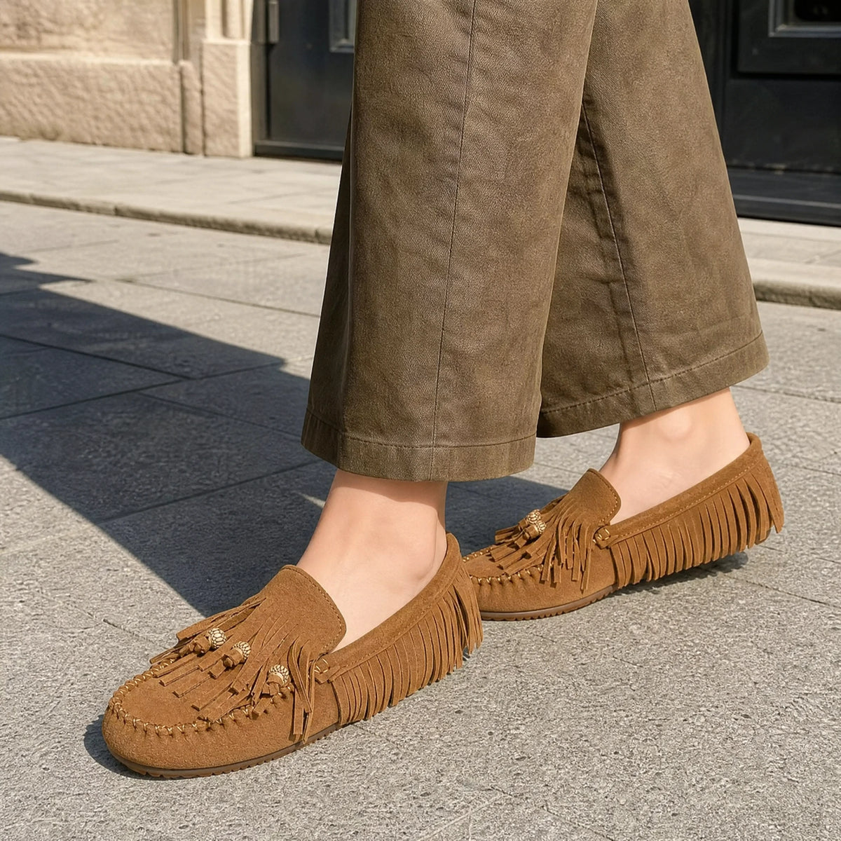 Mocassin à Franges Effet Daim pour Femme - Utilisation du produit