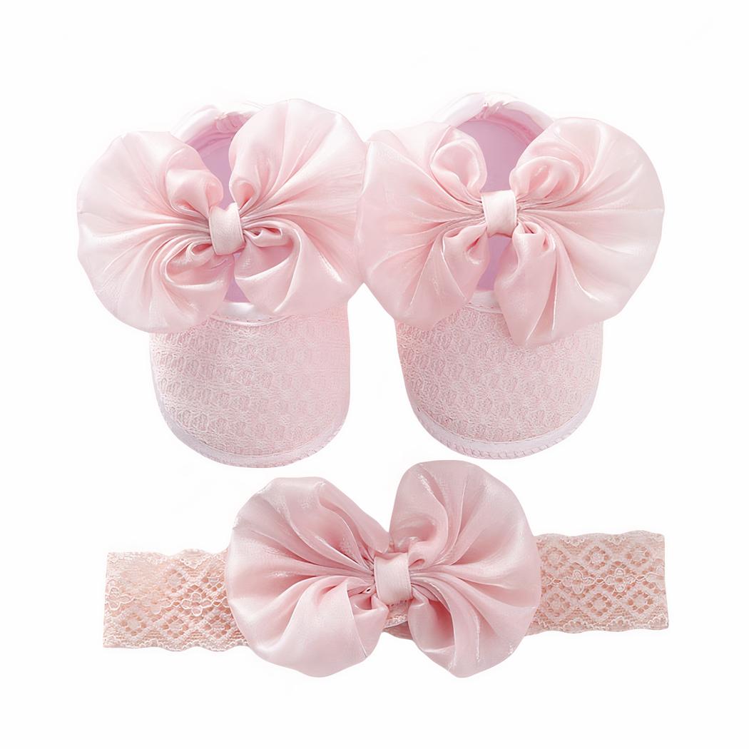 Mocassin avec nœud et semelle souple pour bébé fille