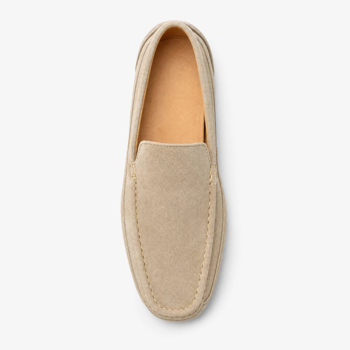 Mocassin beige homme à enfiler en textile beige clair - Fond neutre