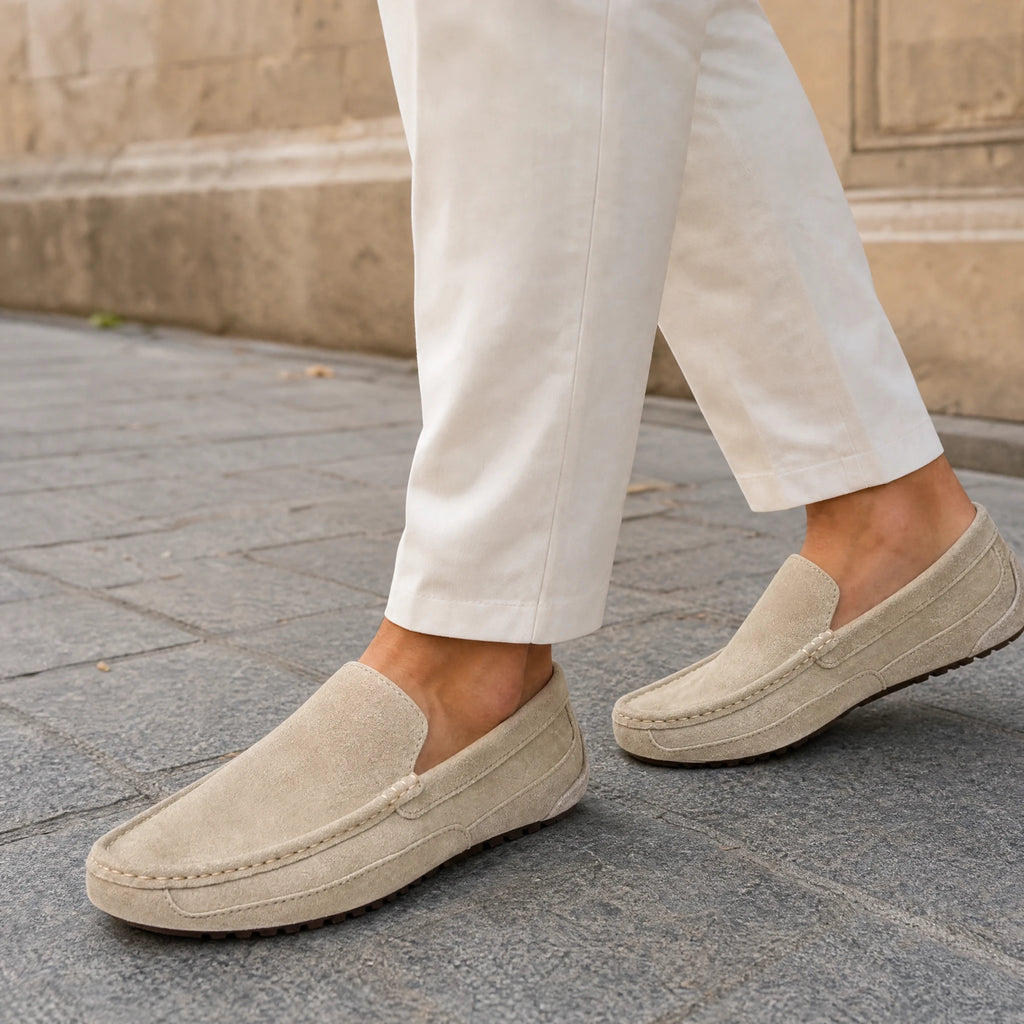 Mocassin beige homme à enfiler en textile beige clair - Utilisation du produit
