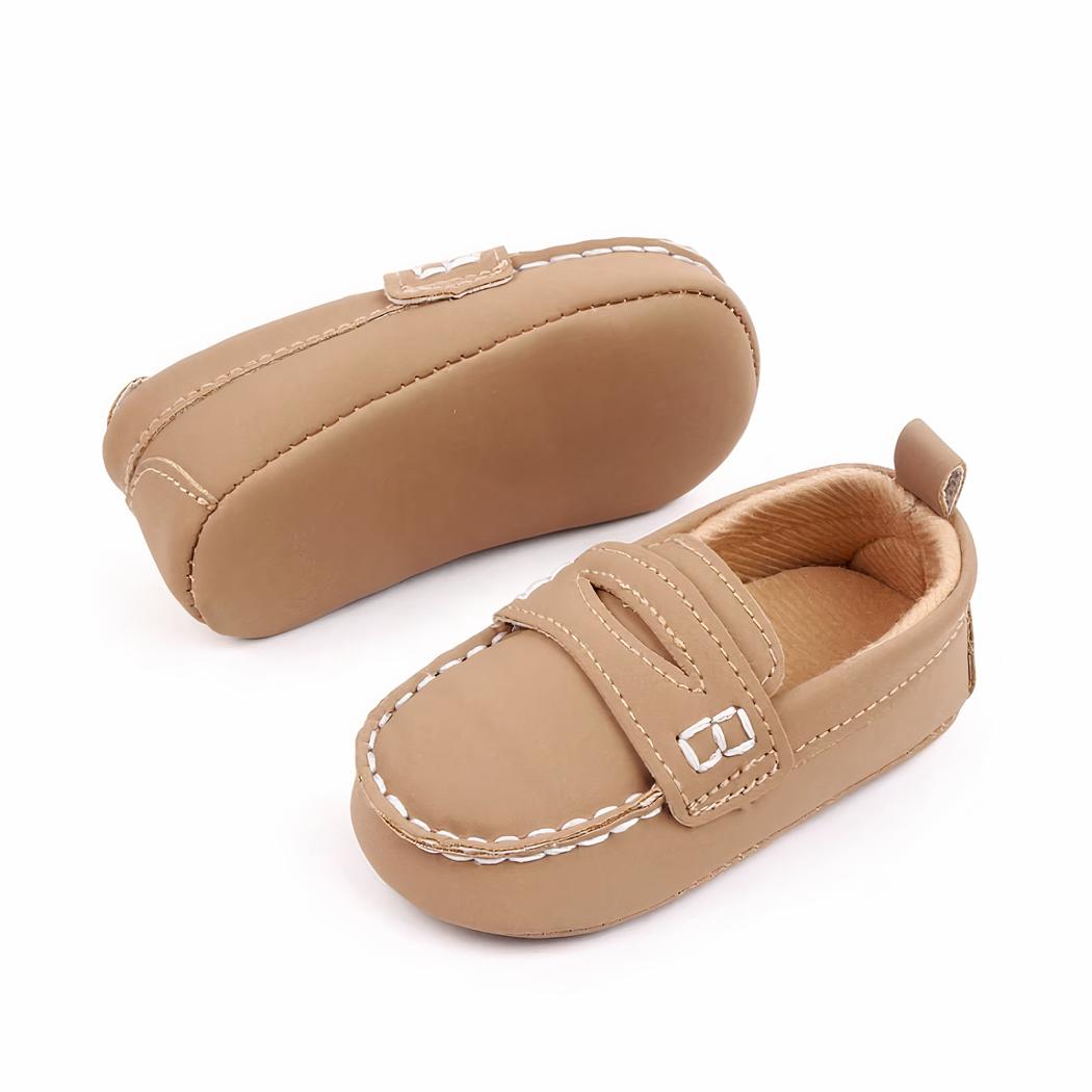 mocassin pour bébé marron en cuir