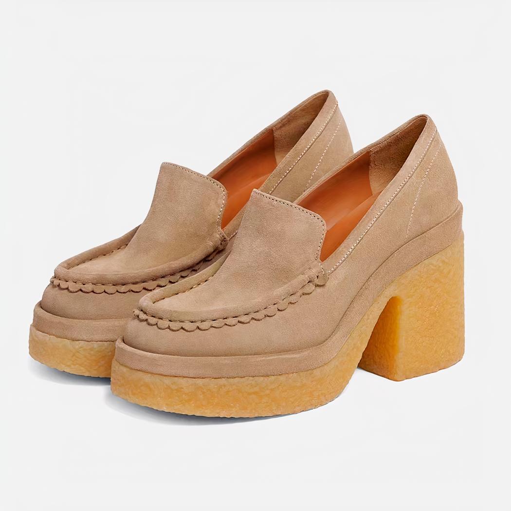 Mocassins classiques en daim pour femmes