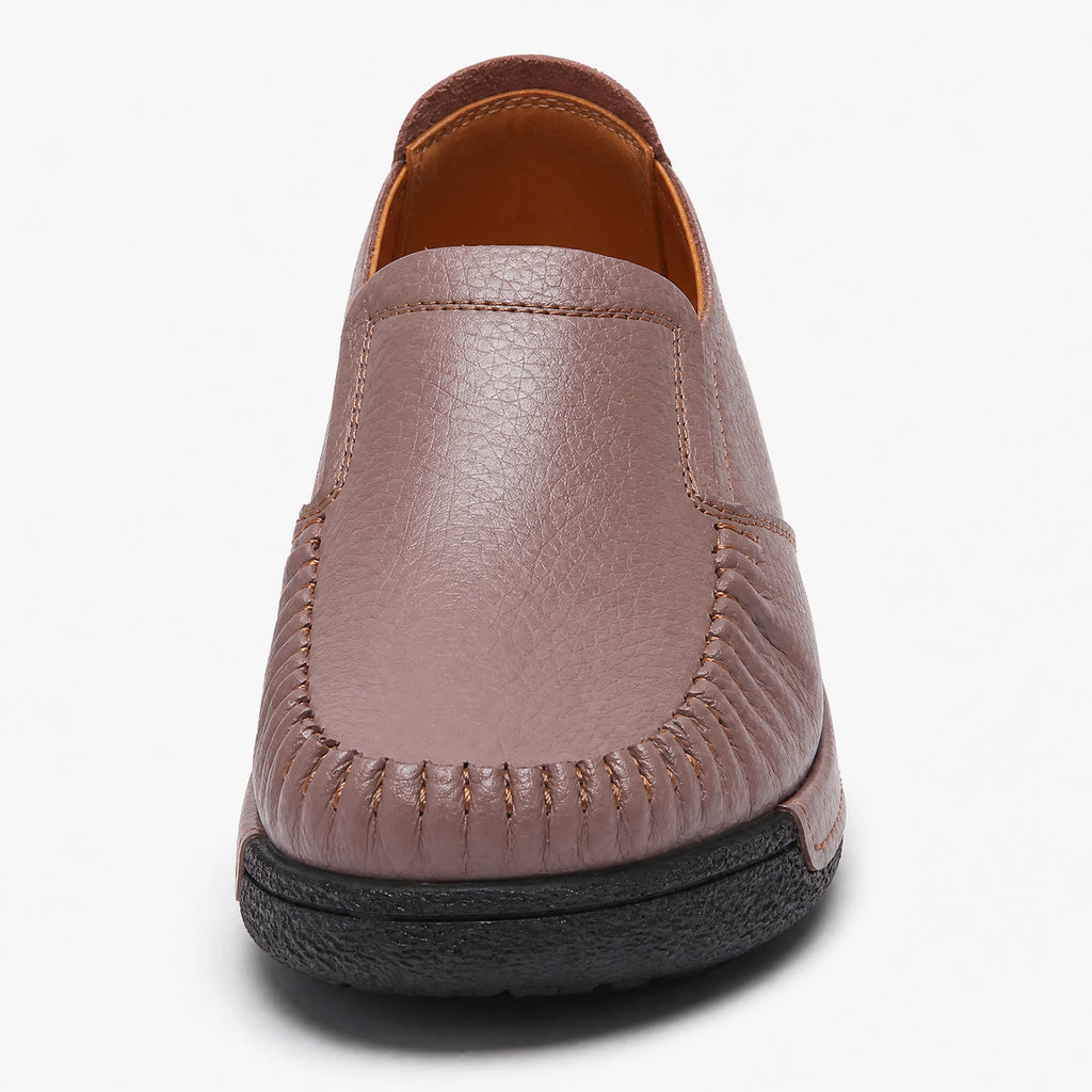 Mocassin Cuir Lisse à Semelle Épaisse pour Femme - Fond neutre