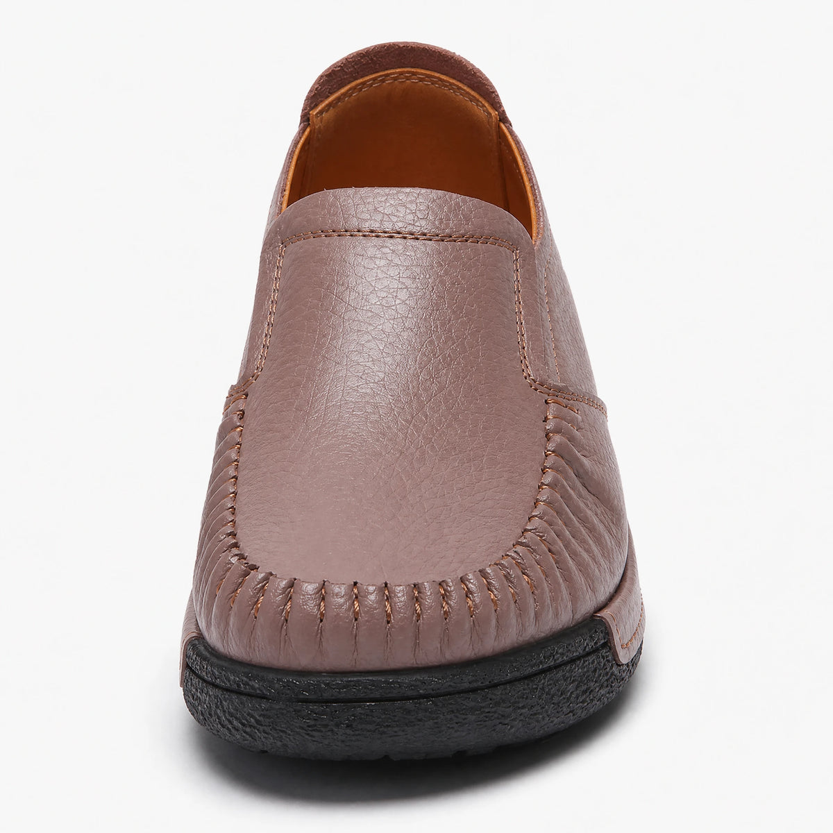 Mocassin Cuir Lisse à Semelle Épaisse pour Femme - Fond neutre