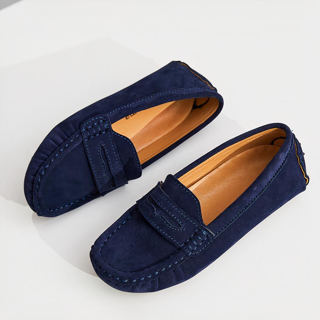 Mocassins en daim à bride pour garçon