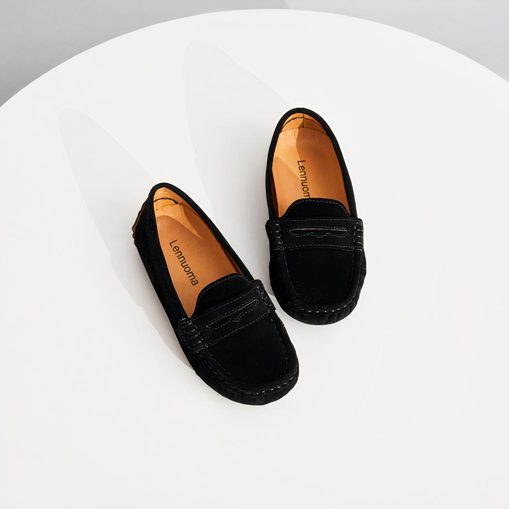 Mocassins en daim à bride pour garçon