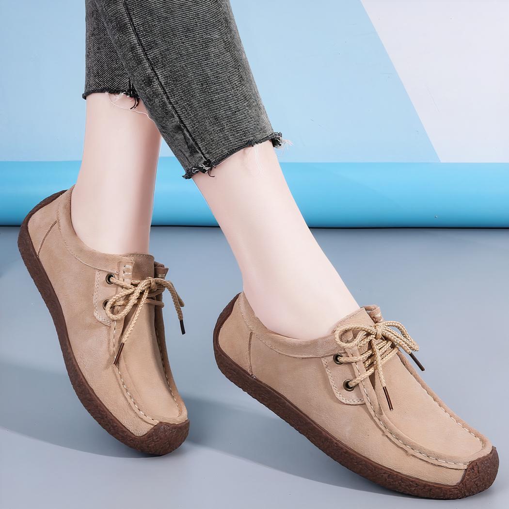 Mocassin en daim à lacets pour femmes