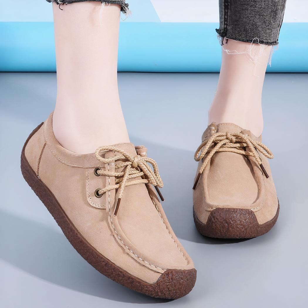 Mocassin en daim à lacets pour femmes