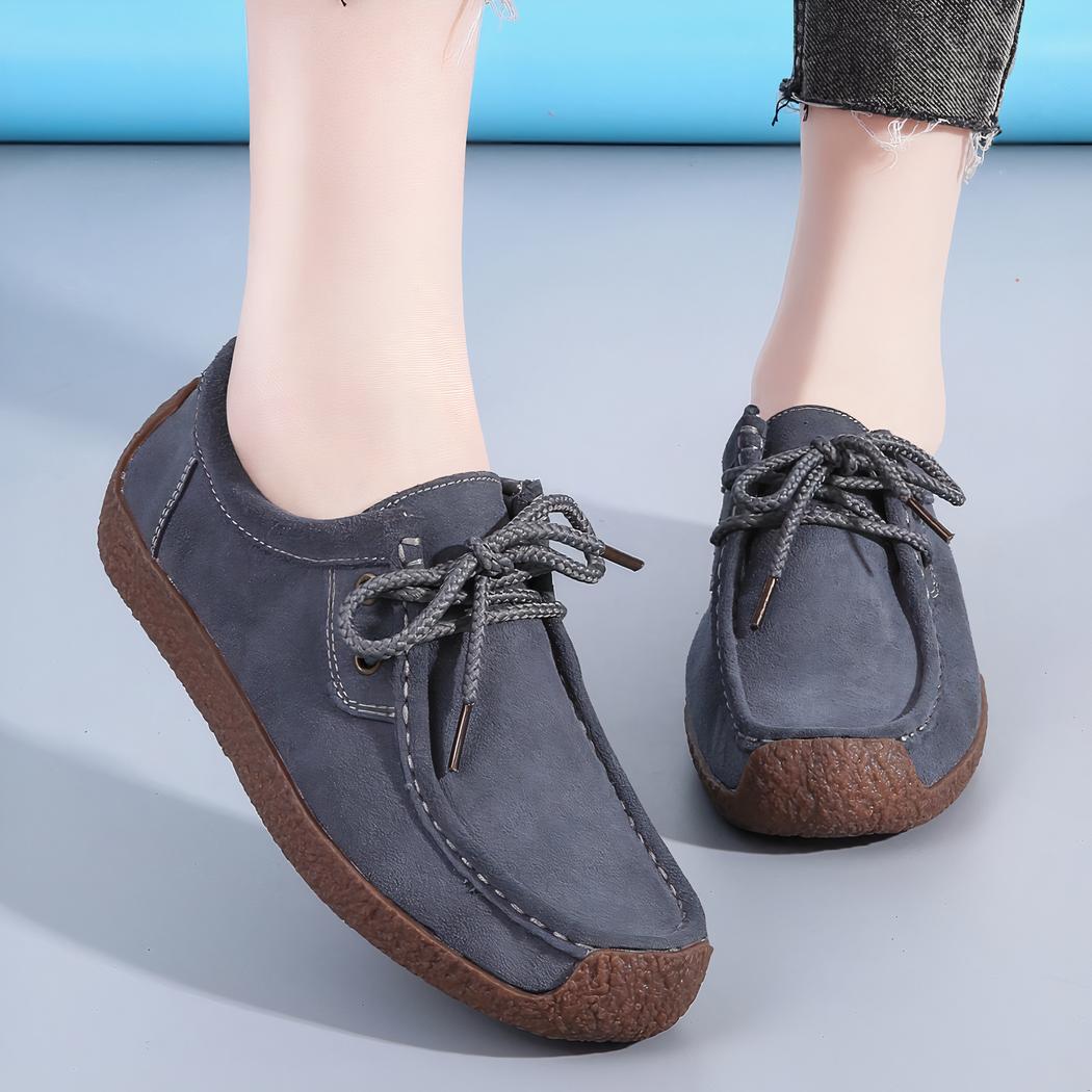Mocassin en daim à lacets pour femmes