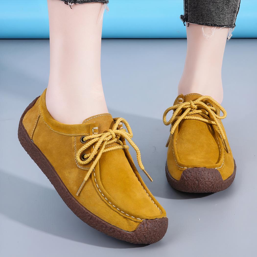 Mocassin en daim à lacets pour femmes