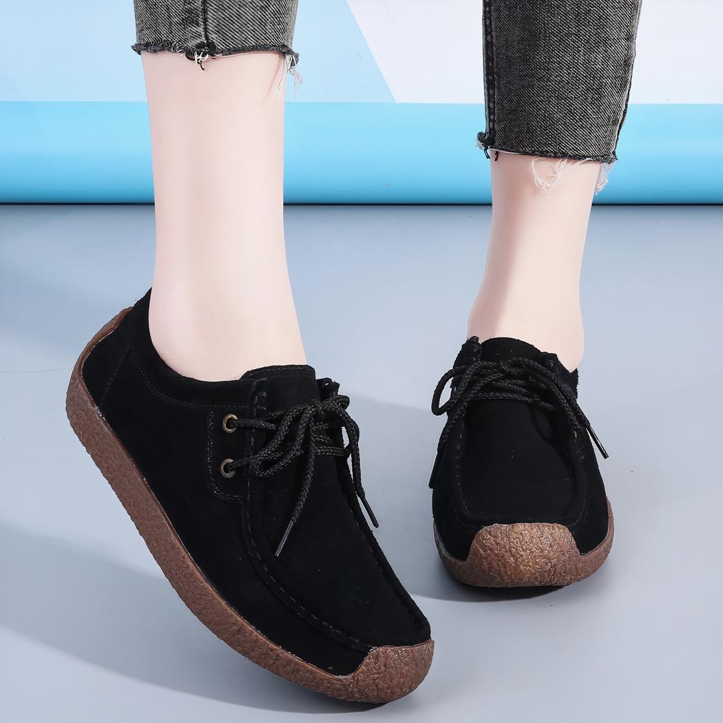Mocassin en daim à lacets pour femmes