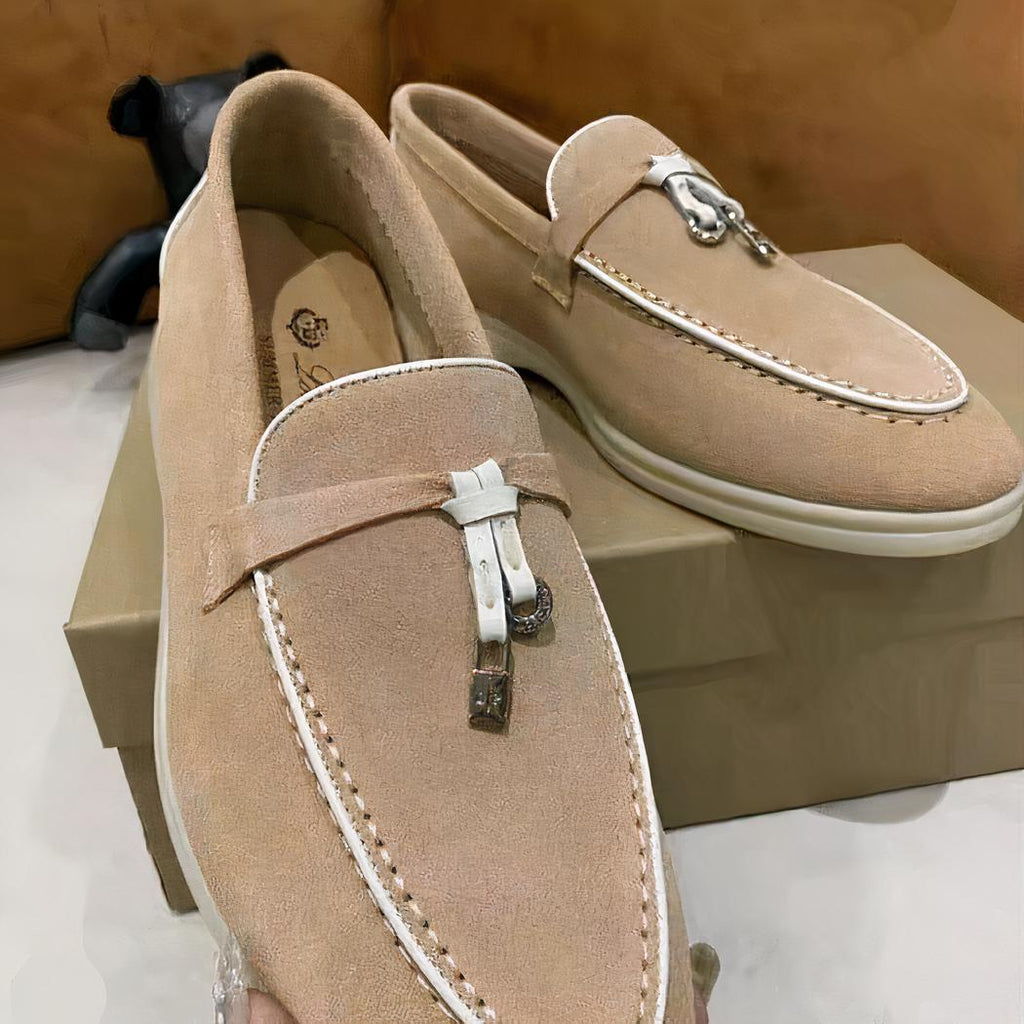 Mocassin en daim suédé britannique pour femmes