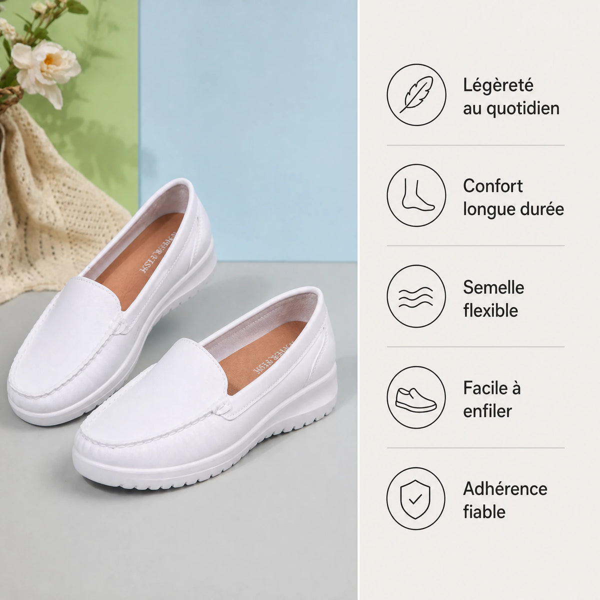 Mocassin Femme Confort à Semelle Souple et Légère - Bénéfices produit