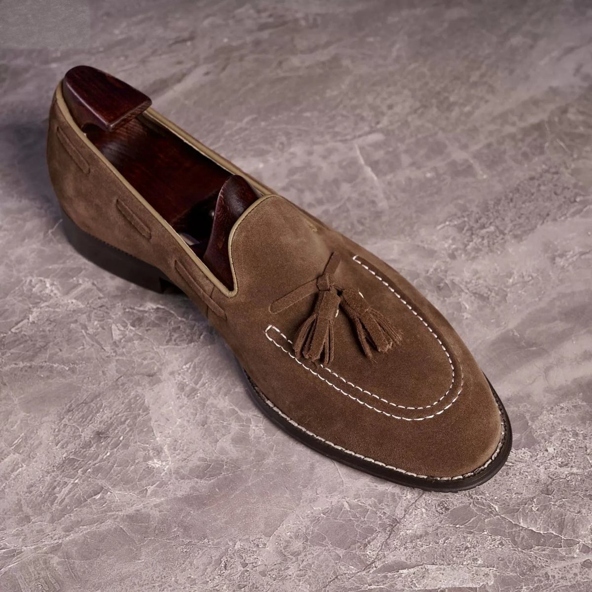 Mocassins à pampilles en daim pour homme
