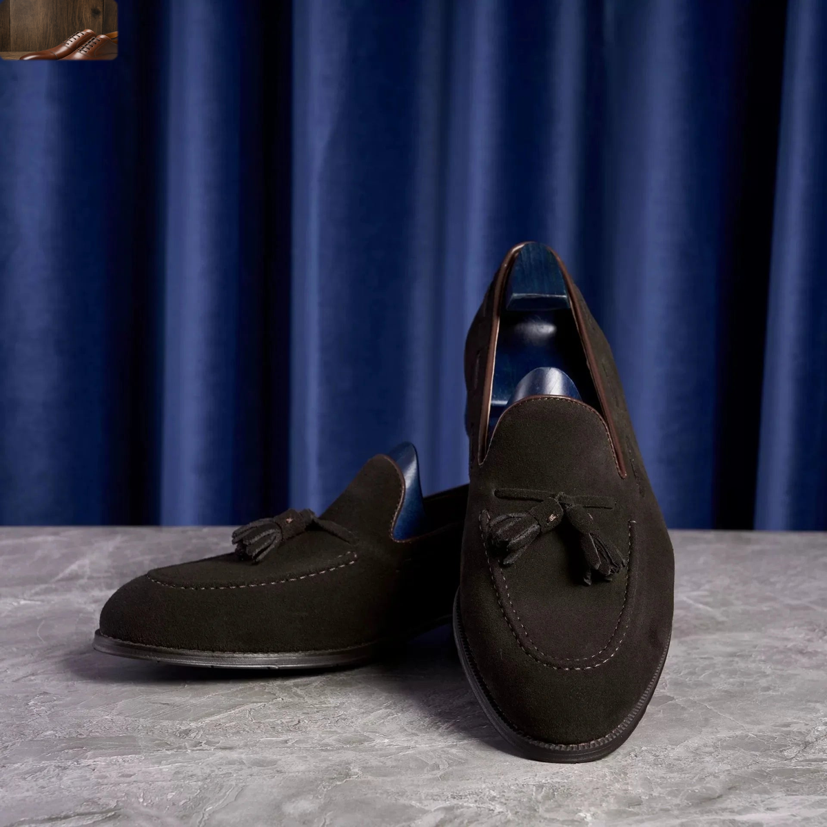 Mocassins à pampilles en daim pour homme