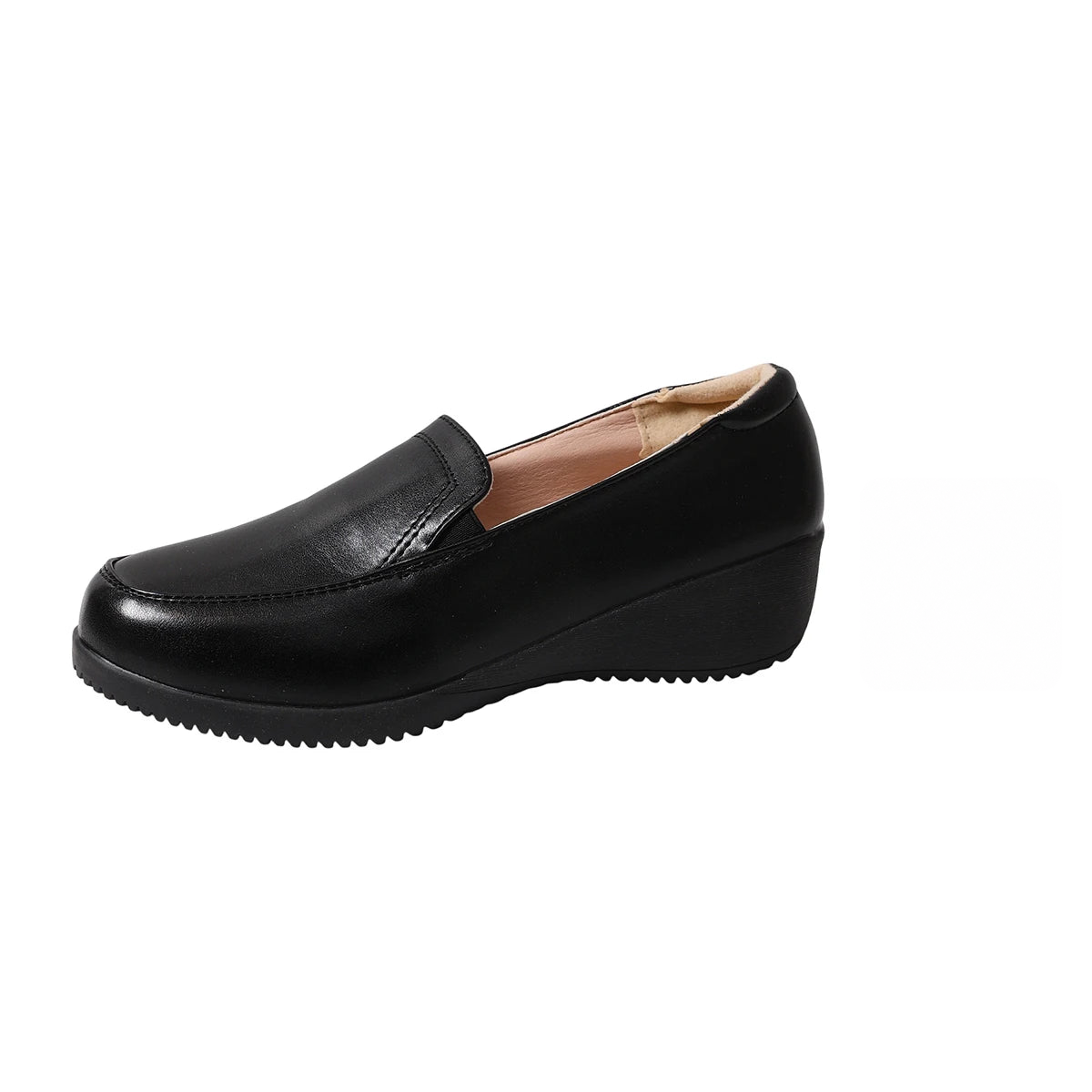 Mocassins compensés noirs pour femme