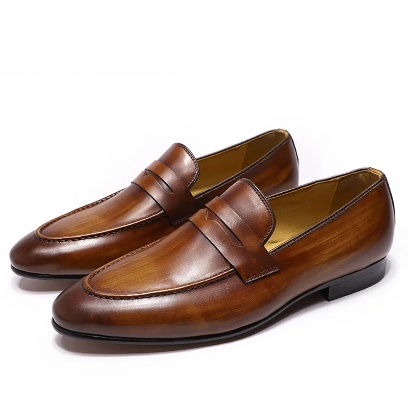 Mocassins penny loafer en cuir pour homme