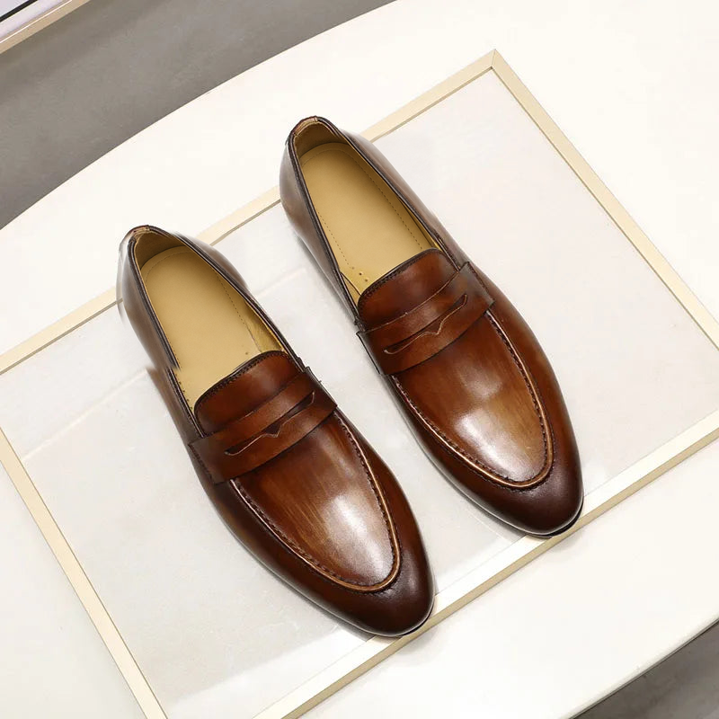 Mocassins penny loafer en cuir pour homme