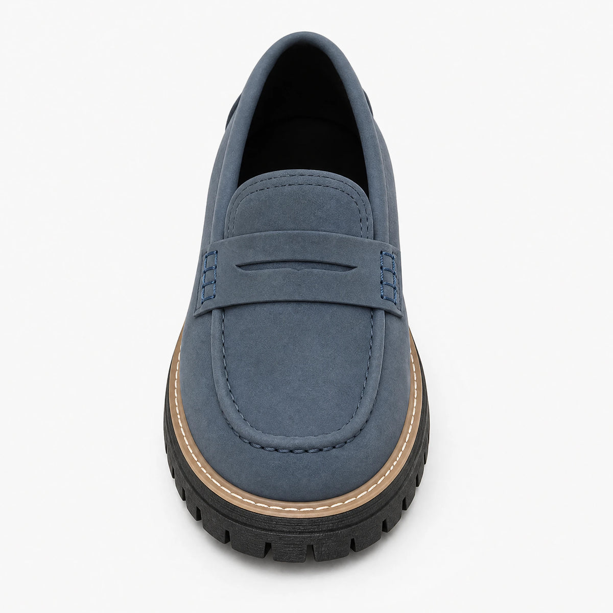 Mocassin plateforme femme à semelle crantée - Fond neutre