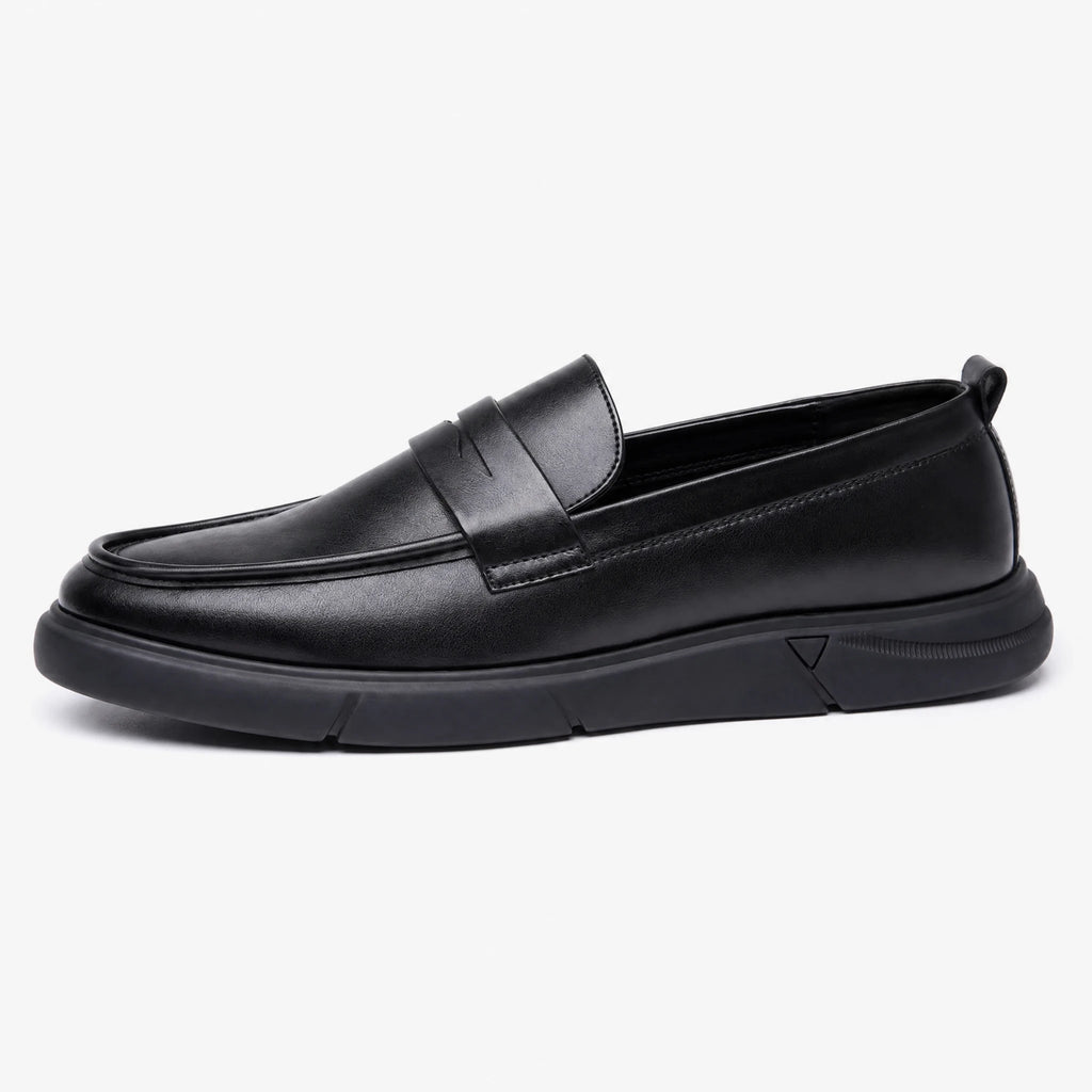 Mocassin Plateforme Homme Noir à Languette - Fond neutre
