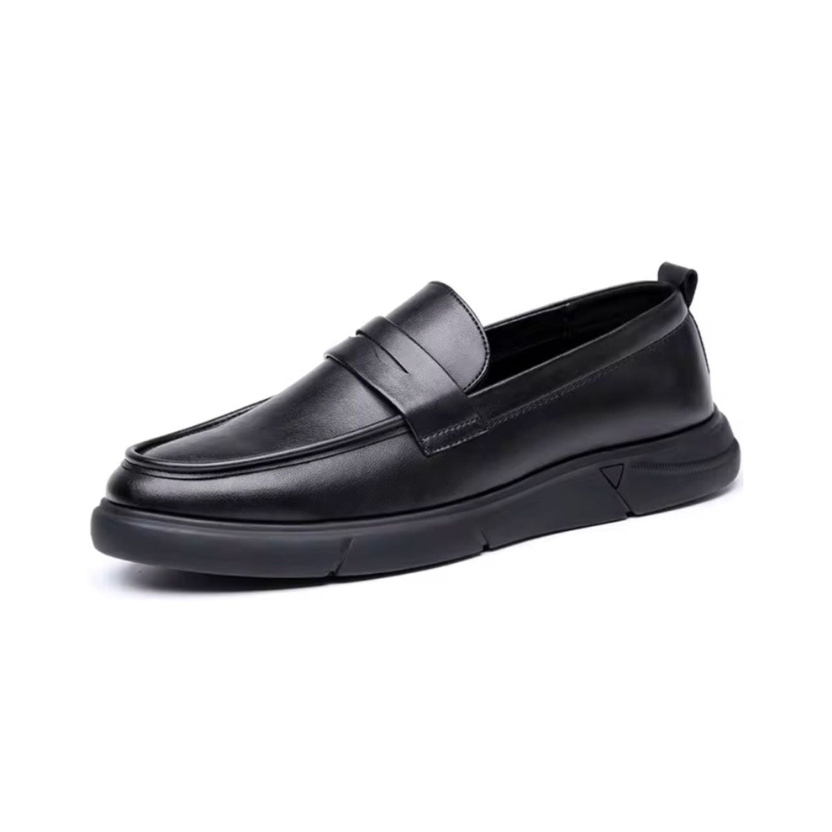 Mocassin Plateforme Homme Noir à Languette
