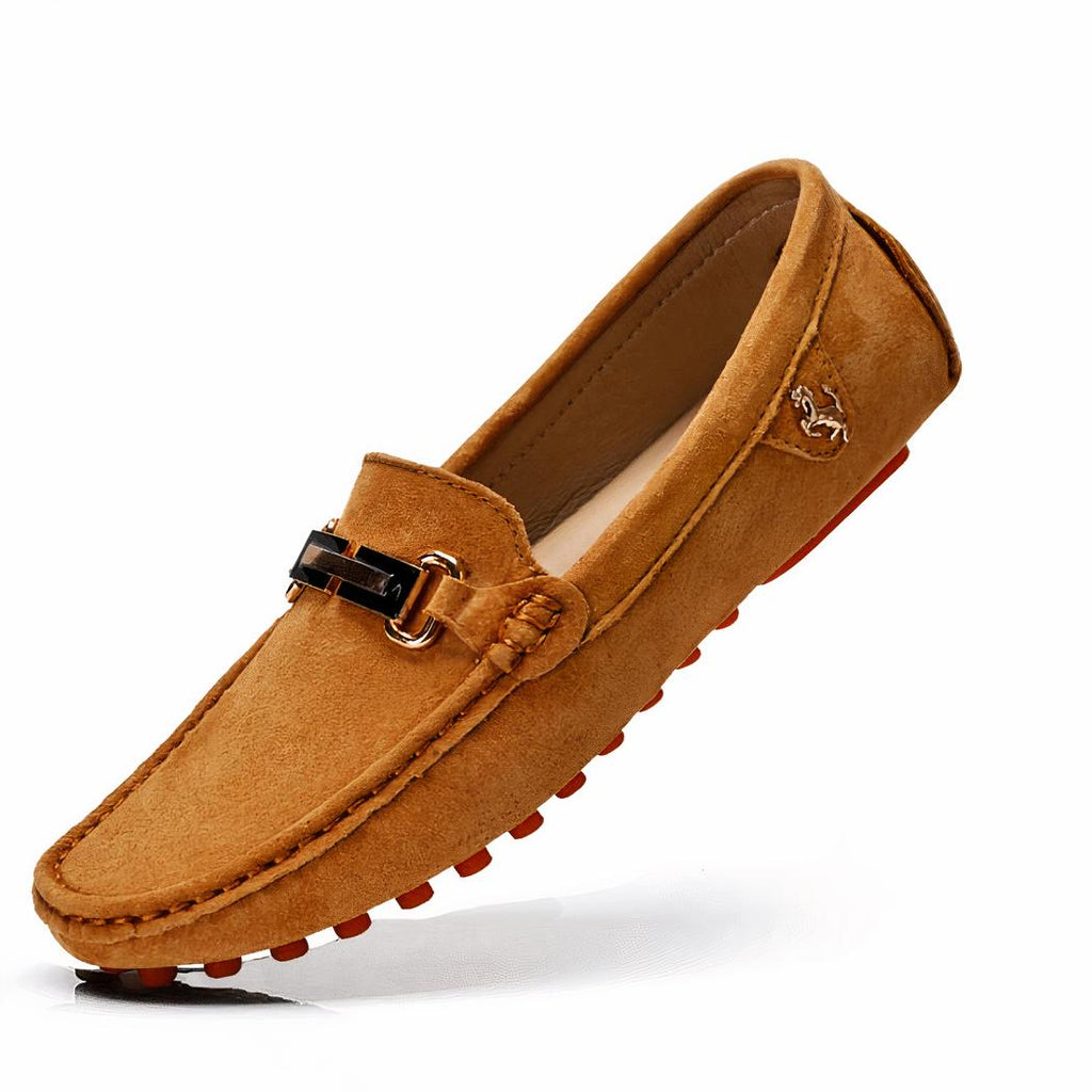 Mocassins à boucle en daim de luxe pour homme