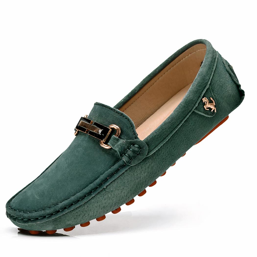 Mocassins à boucle en daim de luxe pour homme
