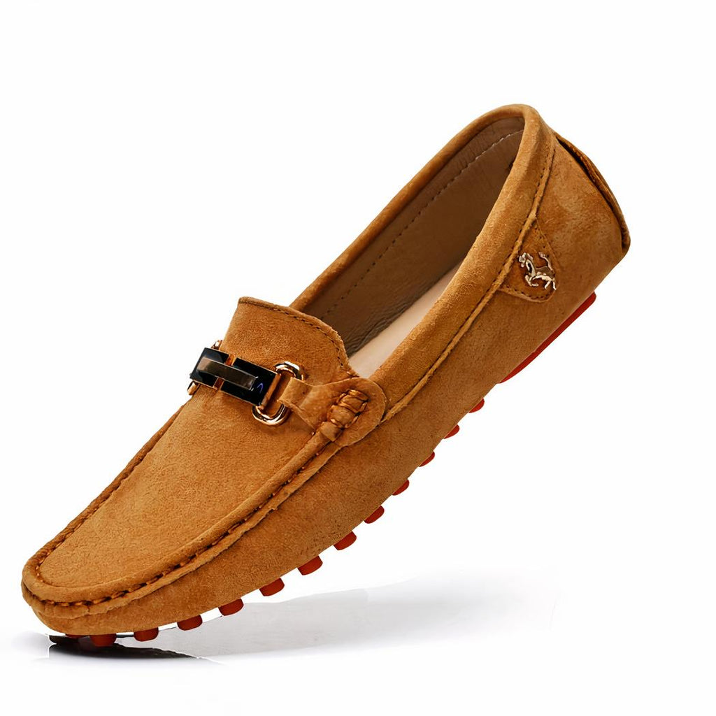 Mocassins à boucle en daim de luxe pour homme