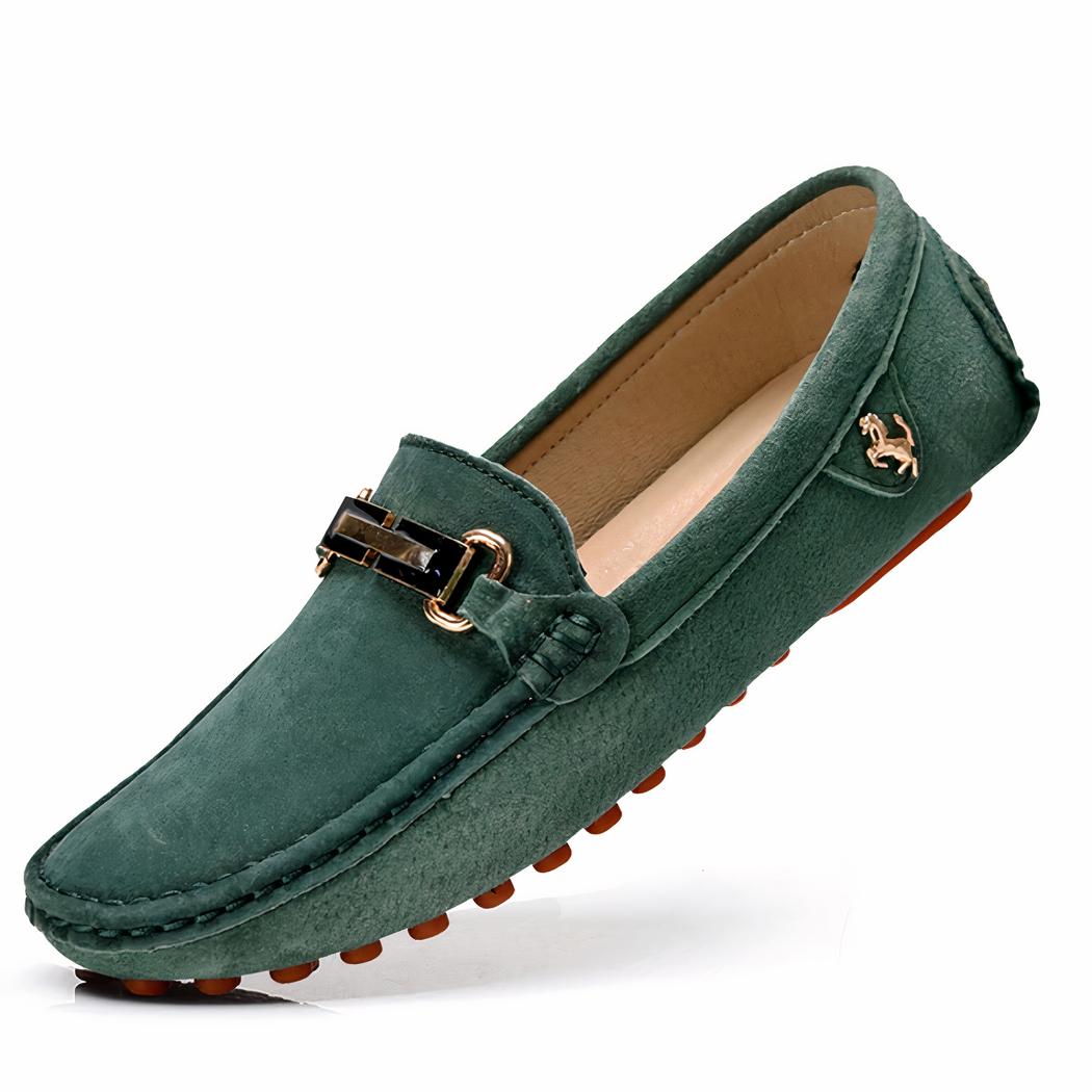 Mocassins à boucle en daim de luxe pour homme
