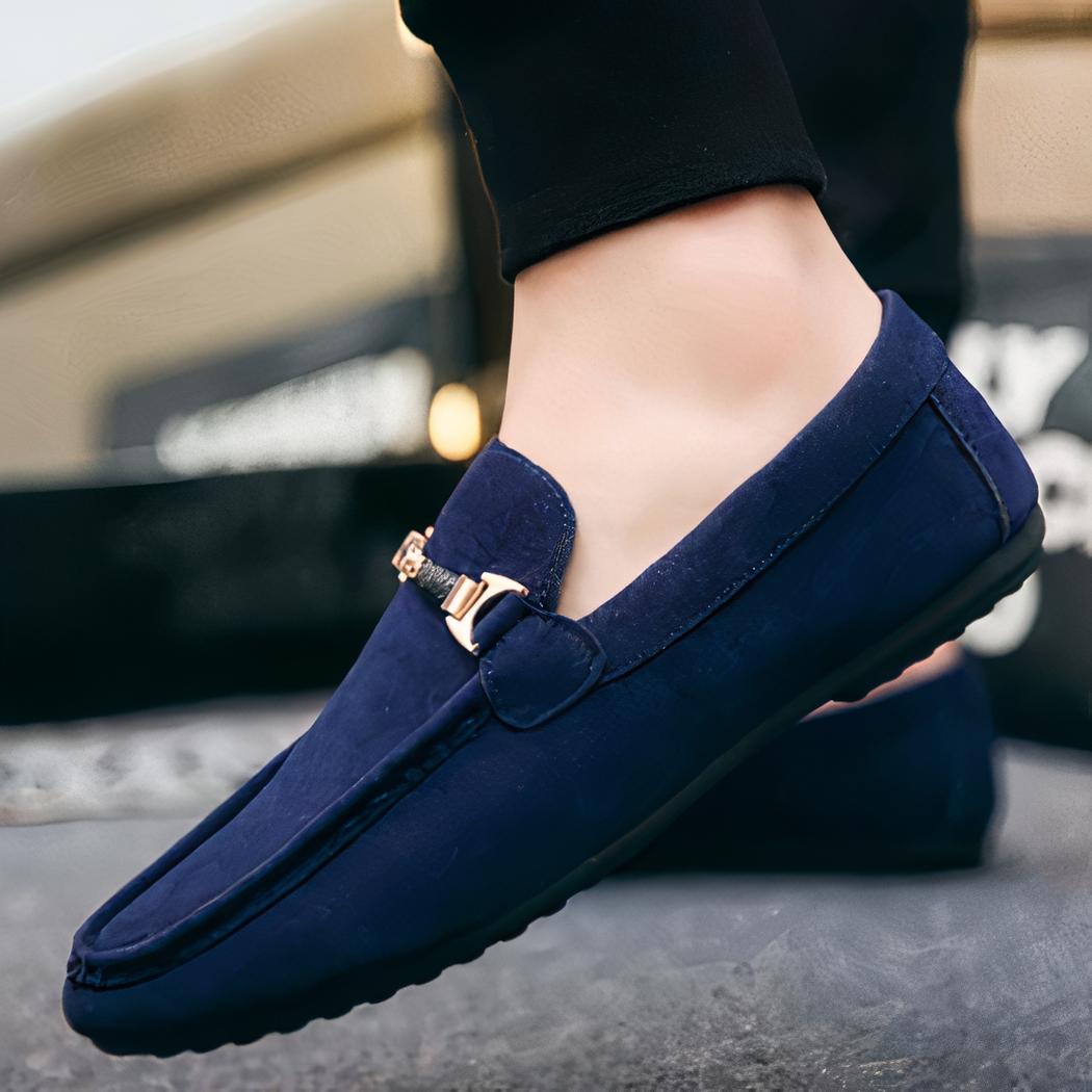 Mocassins à boucle en daim pour hommes