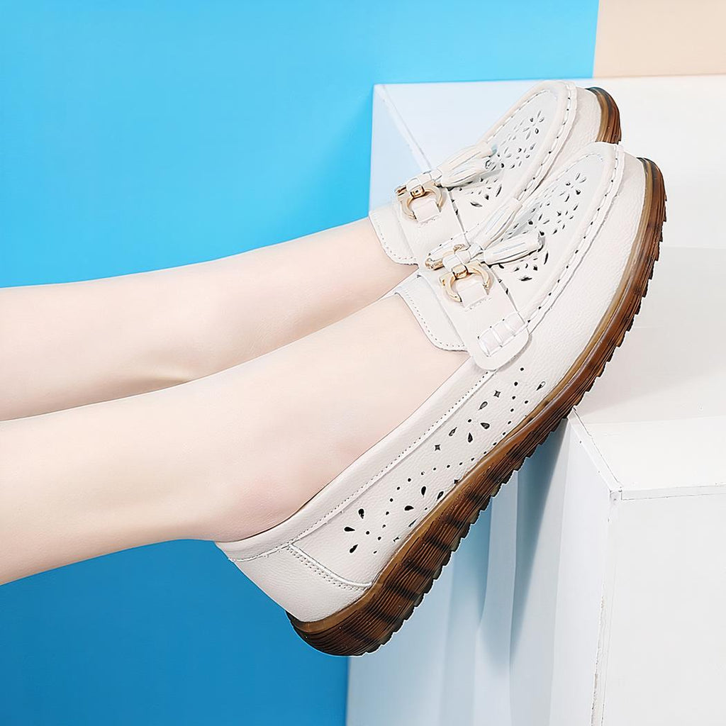 Mocassins à enfiler à glands pour femme